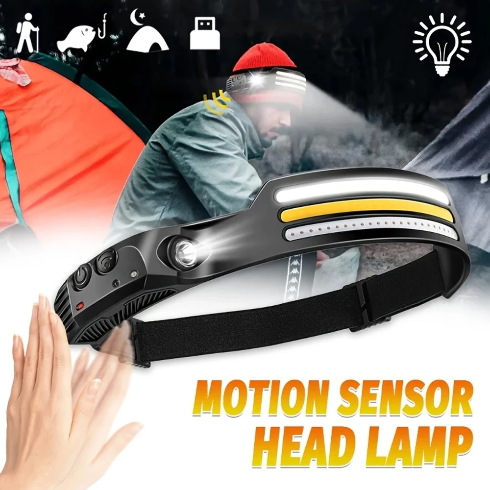 Outdoor Lighting With Sensor - Recarregável cob led farol de indução