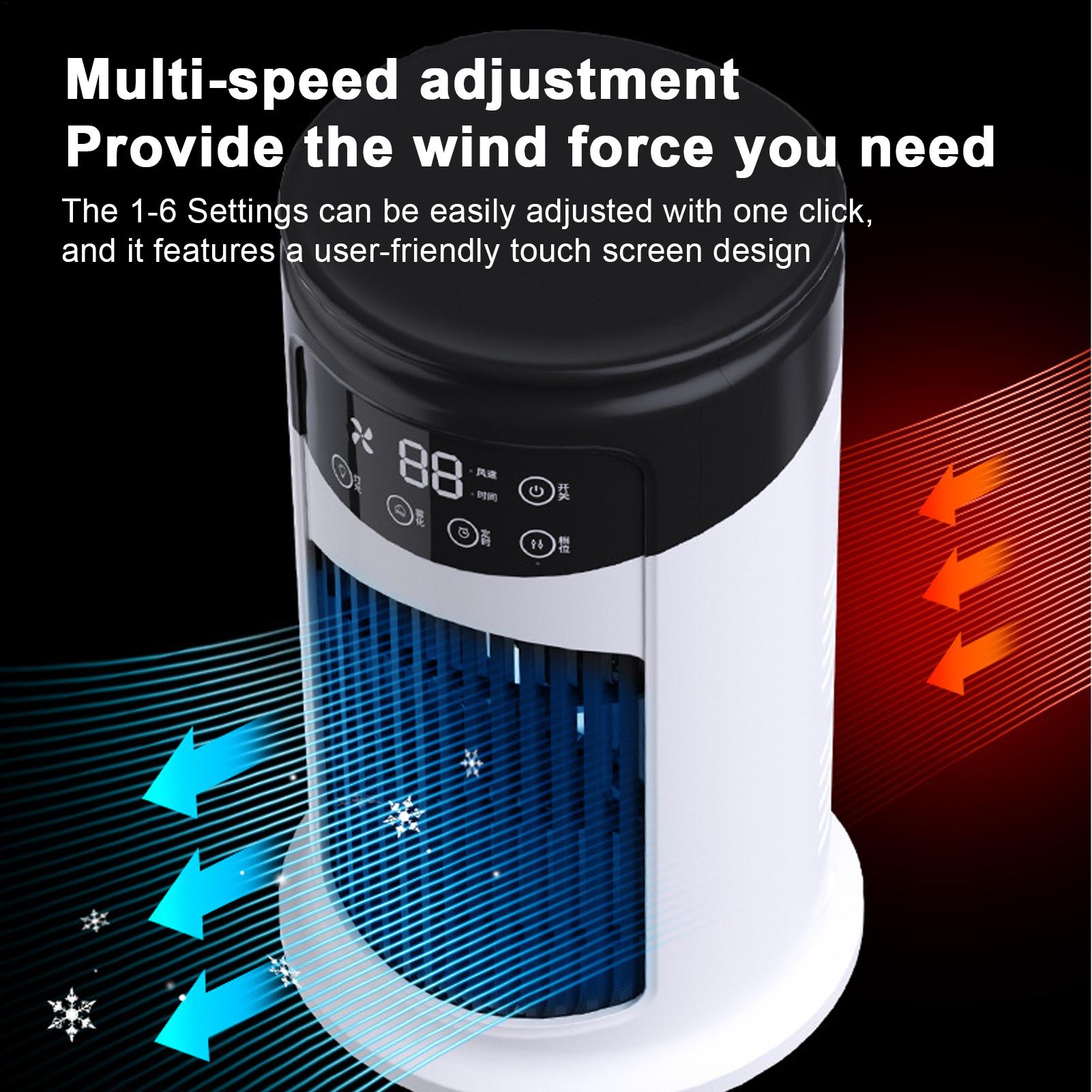 Outdoor Lighting Timer - Ventilador Portátil com Ar Condicionado, 6