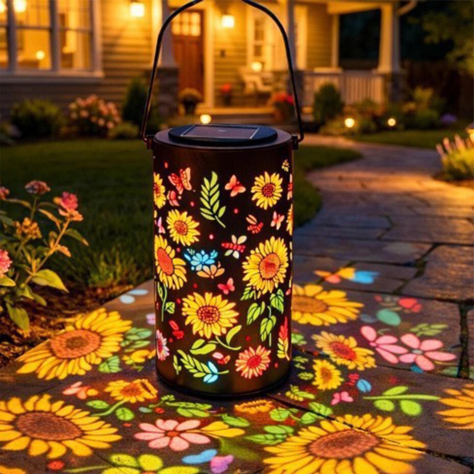 Outdoor Lighting Patio - Lanterna Solar em Forma de Girassol,