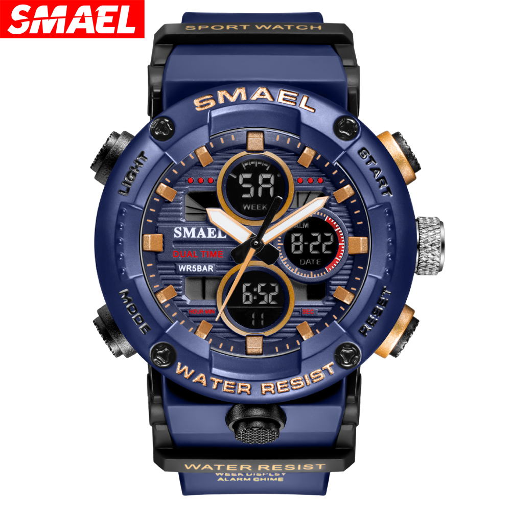Outdoor Lighting Timer - SMAEL-Relógio masculino do esporte ao ar