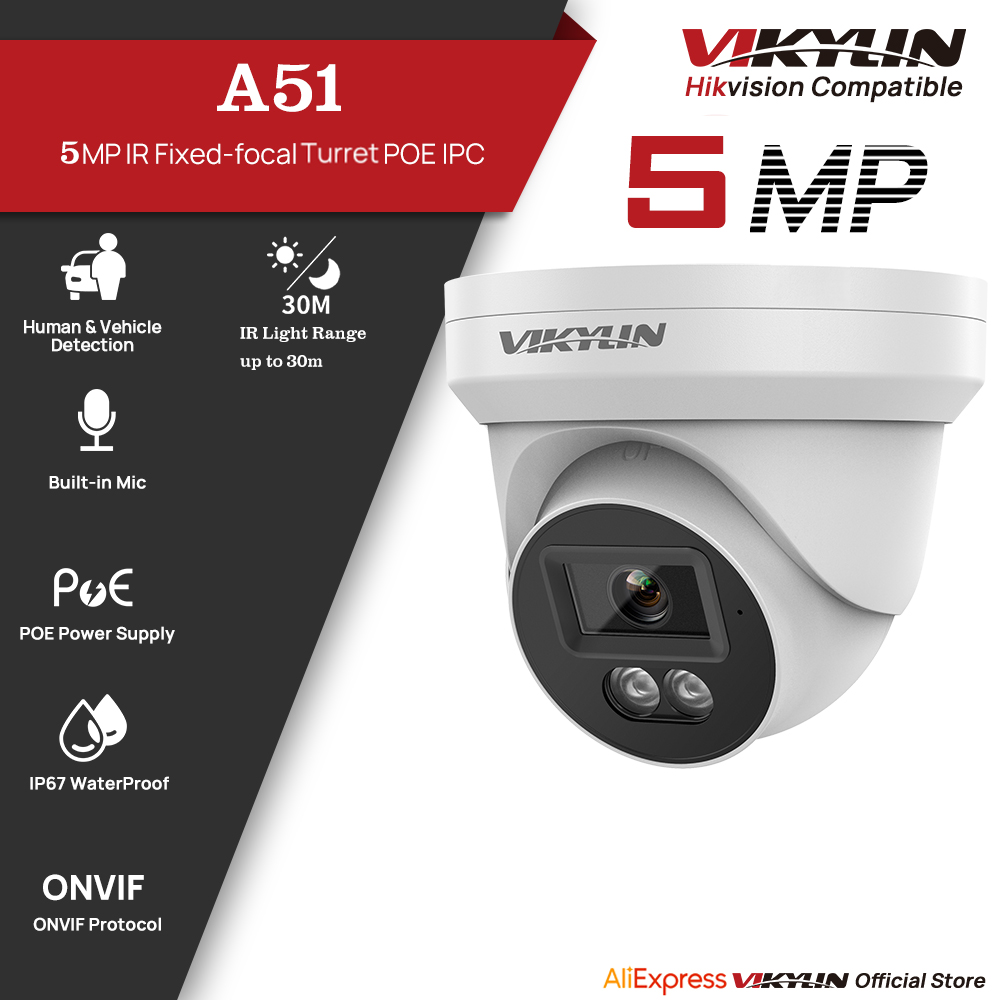Outdoor Lighting Mains Powered - Câmera de Segurança IP VIKYLIN 5MP