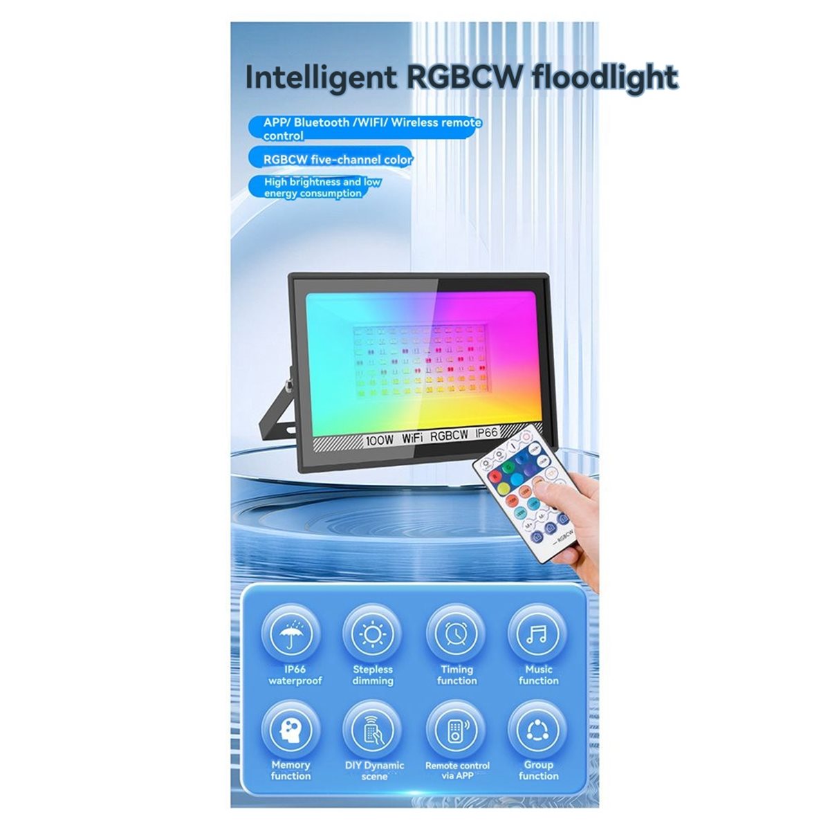 Outdoor Lighting Uk - Lanterna LED RGBCW de 100W com