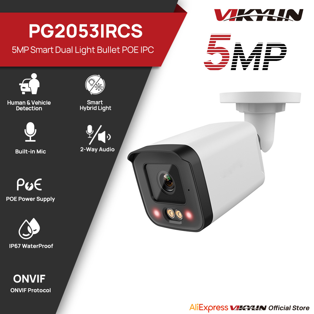 Outdoor Lighting Mains Powered - Câmera de Segurança IP VIKYLIN 5MP