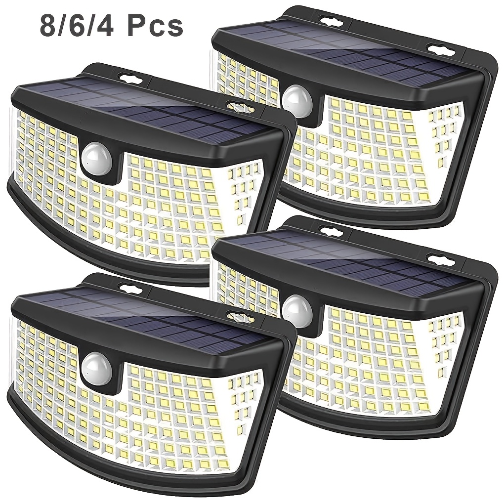 Outdoor Lighting With Sensor - Pacotes de 8/6/4 Luzes Solares com