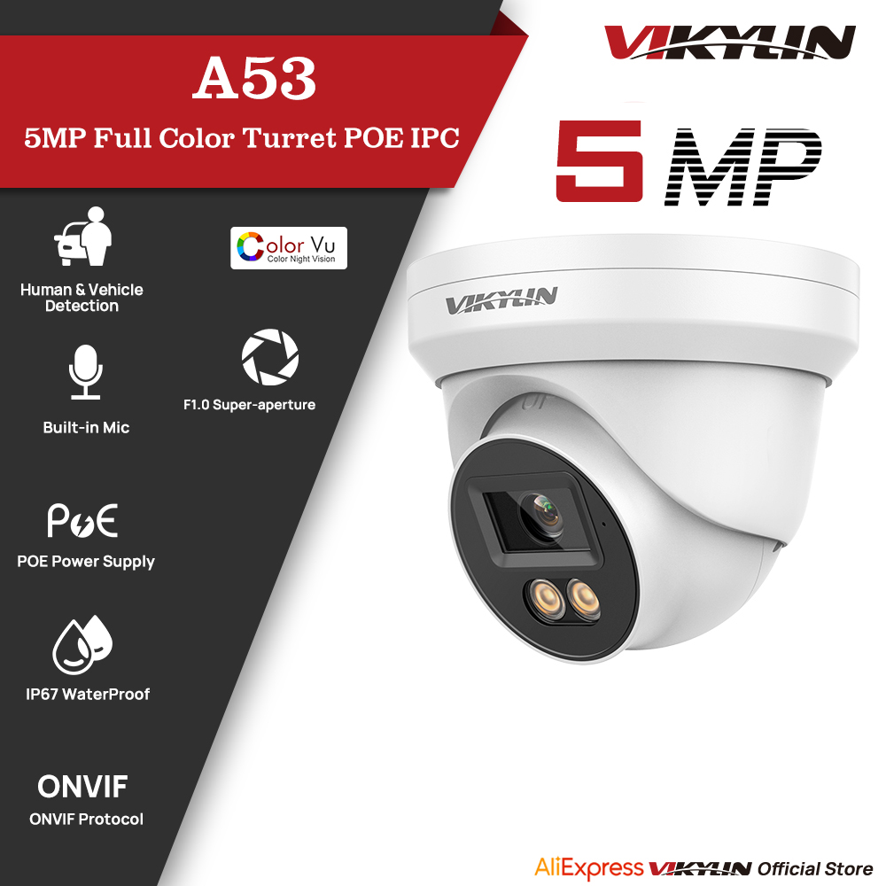 Outdoor Lighting Mains Powered - Câmera de Segurança IP VIKYLIN 5MP