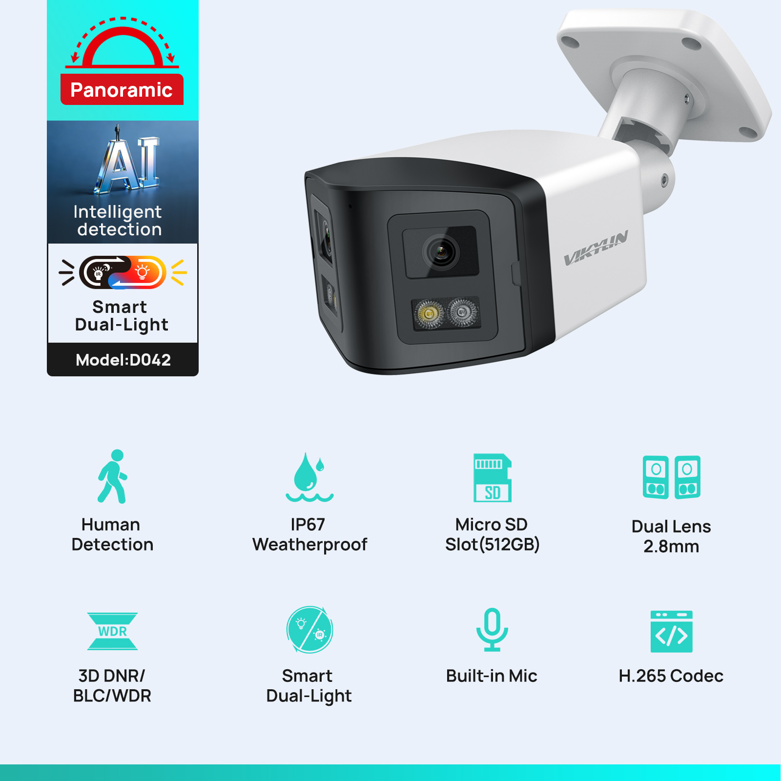 VIKYLIN 170 °   Câmera IP de s - Outdoor Lighting Mains Powered avaliação e preço