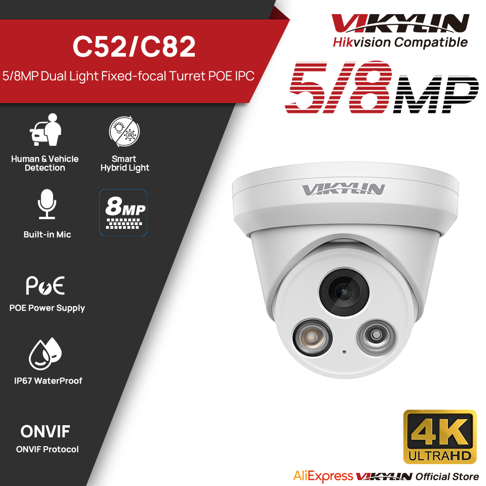 Câmera IP VIKYLIN 5/8MP 4K com - Outdoor Lighting Mains Powered avaliação e preço