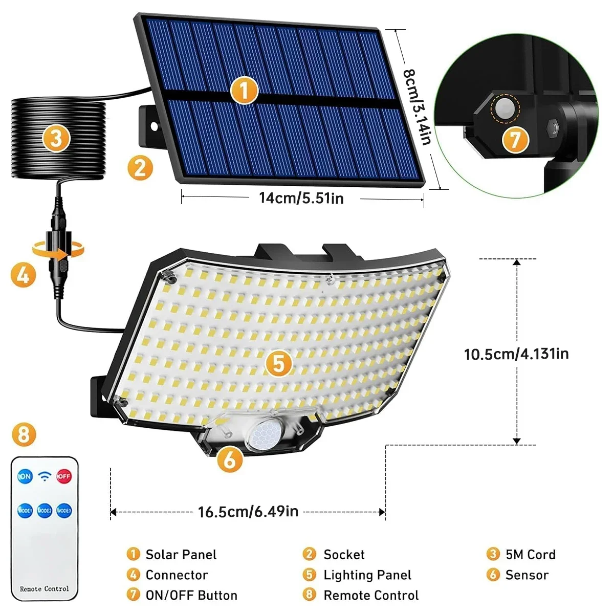 Luzes Solares Externas 234LED  - Outdoor Lighting With Sensor avaliação e preço