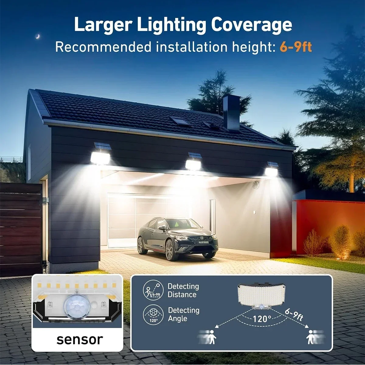 Luzes Solares Externas 234LED  - Outdoor Lighting With Sensor avaliação e preço