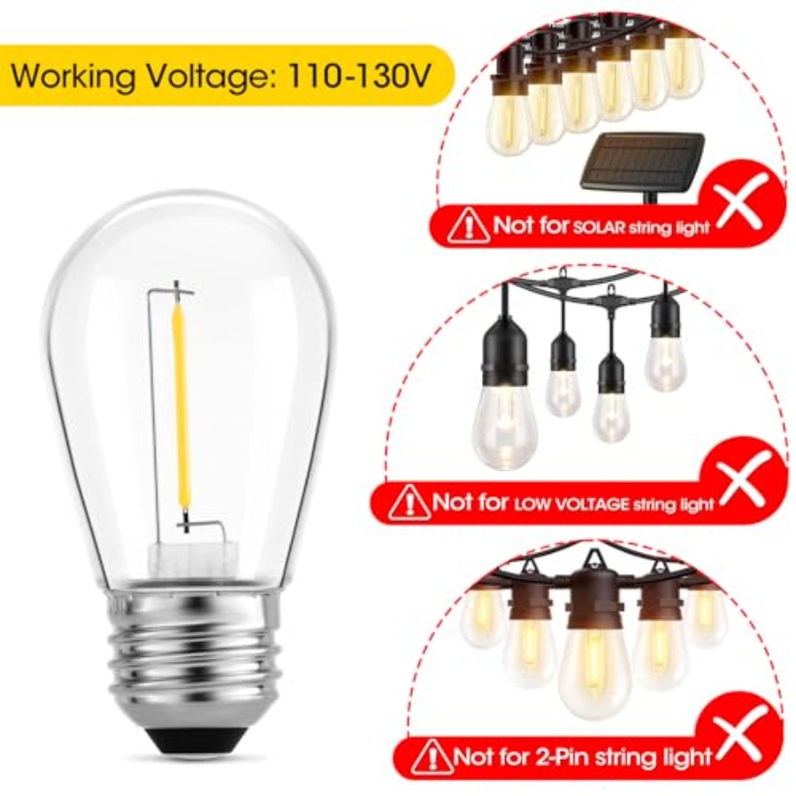 Pacote com 36 Lâmpadas LED S14 - Outdoor Lighting Patio avaliação e preço