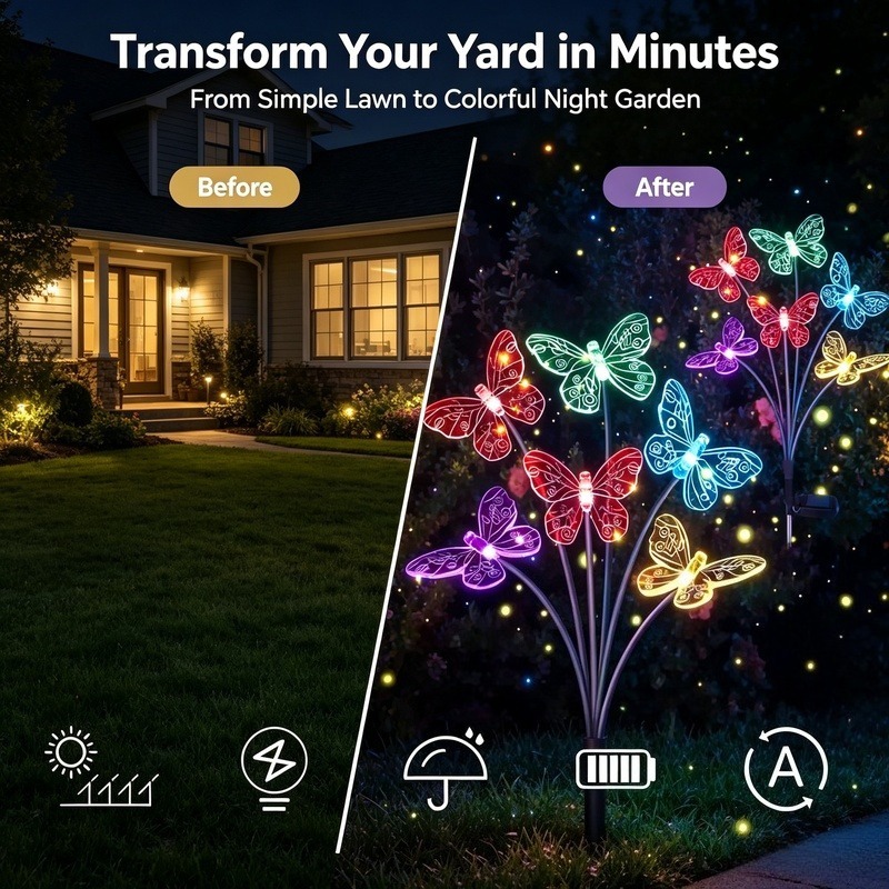 Luzes de Borboleta Alimentadas - Outdoor Lighting Patio avaliação e preço