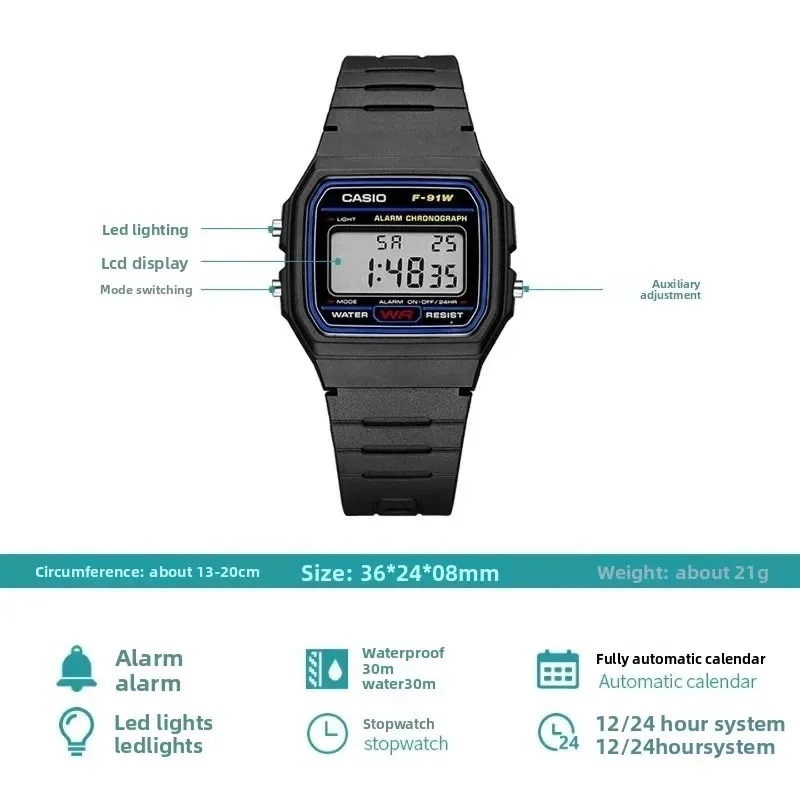 Relógio de Pulso Casio F-91W-1 - Outdoor Lighting Timer avaliação e preço