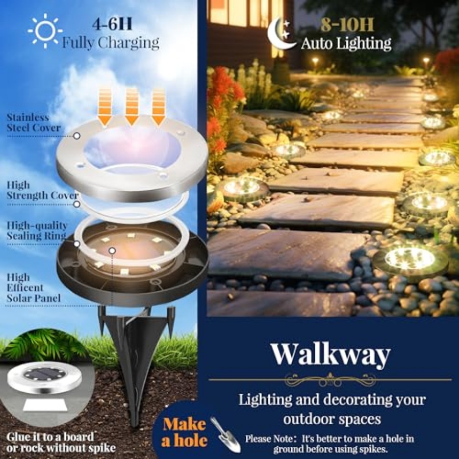 Luzes Solares de Solo, Luzes S - Outdoor Lighting Patio avaliação e preço