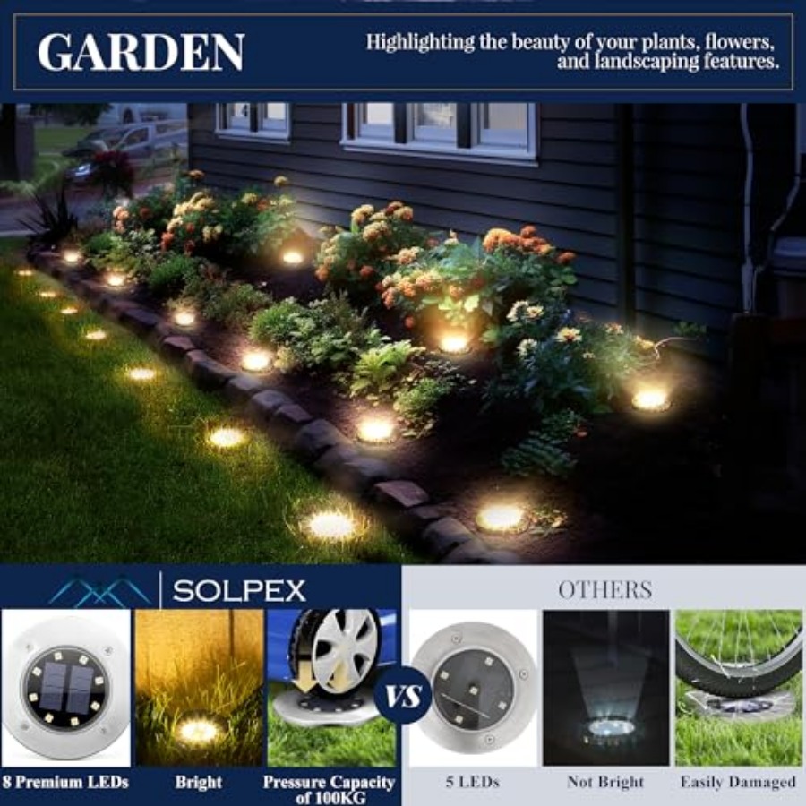 Luzes Solares de Solo, Luzes S - Outdoor Lighting Patio avaliação e preço