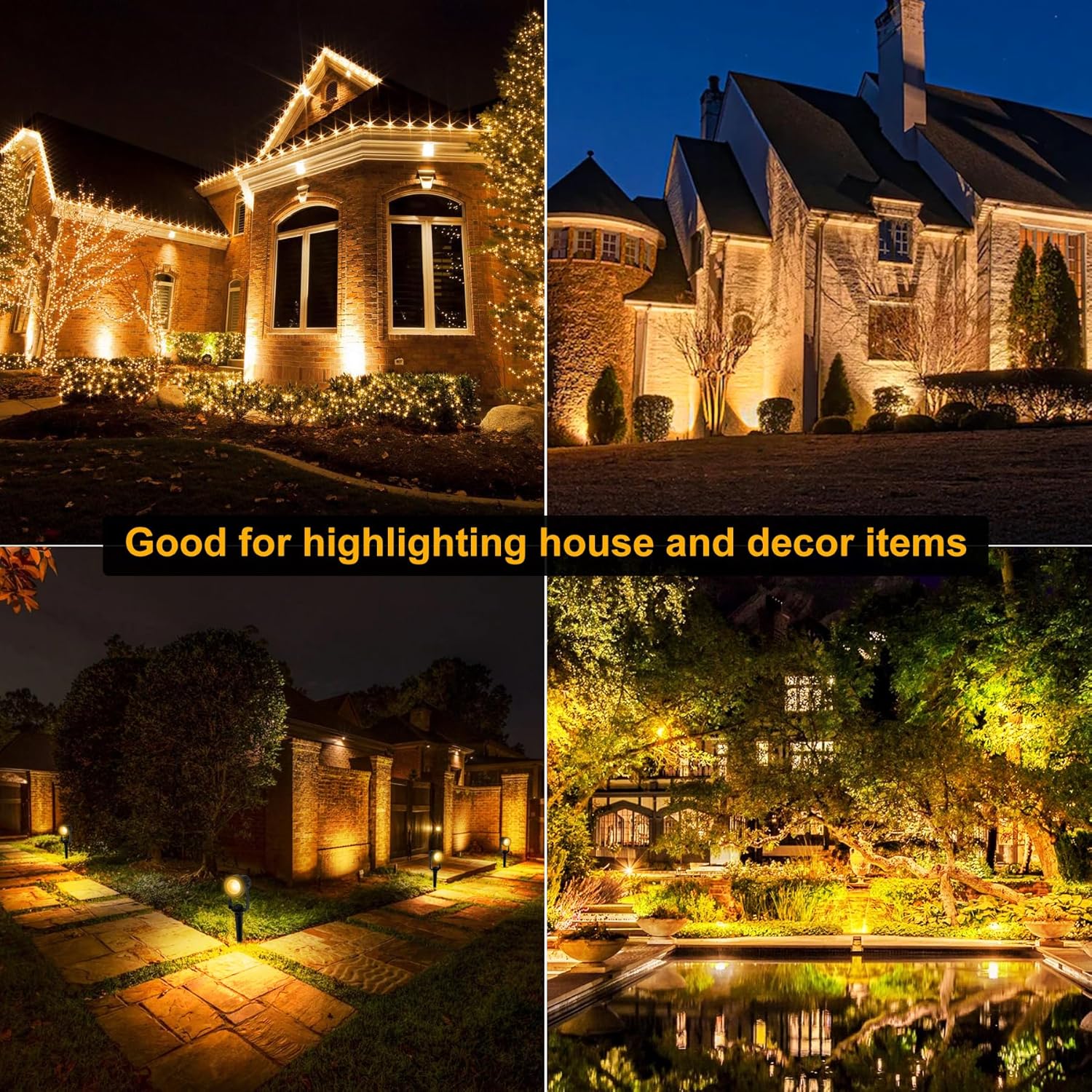 8leds 3000k holofote ao ar liv - Outdoor Lighting Uk avaliação e preço