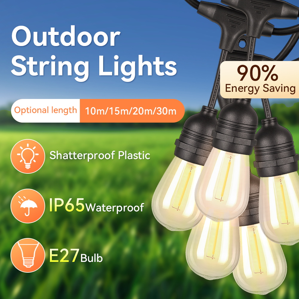 E27 luzes de corda ao ar livre - Outdoor Lighting Uk avaliação e preço